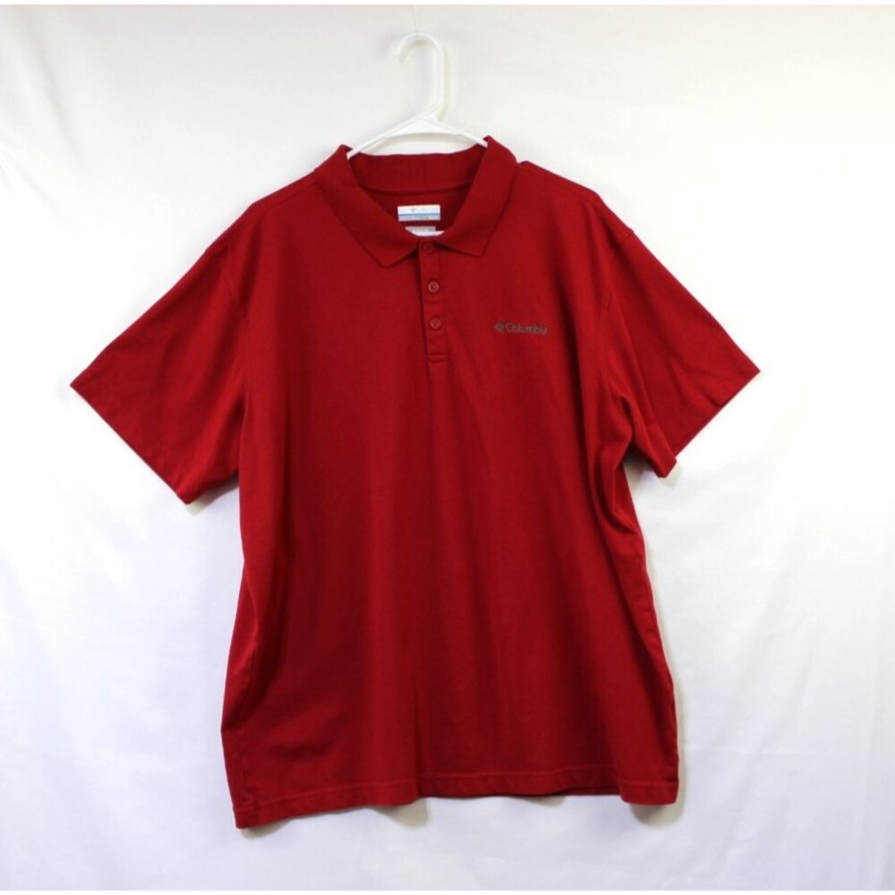 Columbia Active Fit Polo Shirt Mens Size XL Red Short Sleeve